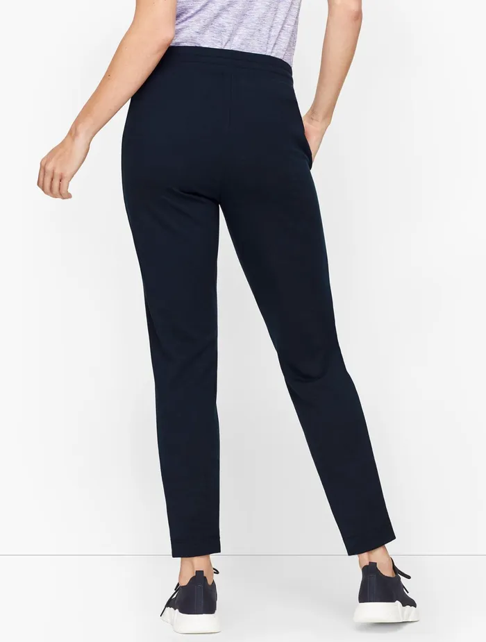 Women Full Length Talbots Pima Terry Jogger Pants Black