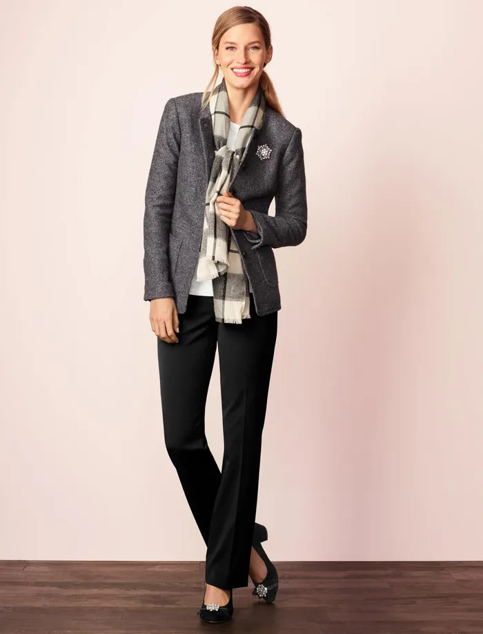 Women Full Length Talbots Refined BiStretch Barely Boot Pants Black