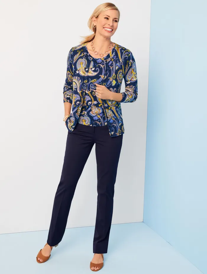 Women Full Length Talbots Refined BiStretch Barely Boot Pants Black