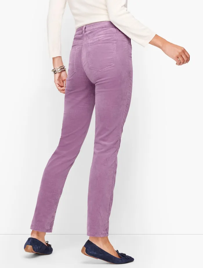 Women Full Length Talbots Velveteen Straight Leg Pants