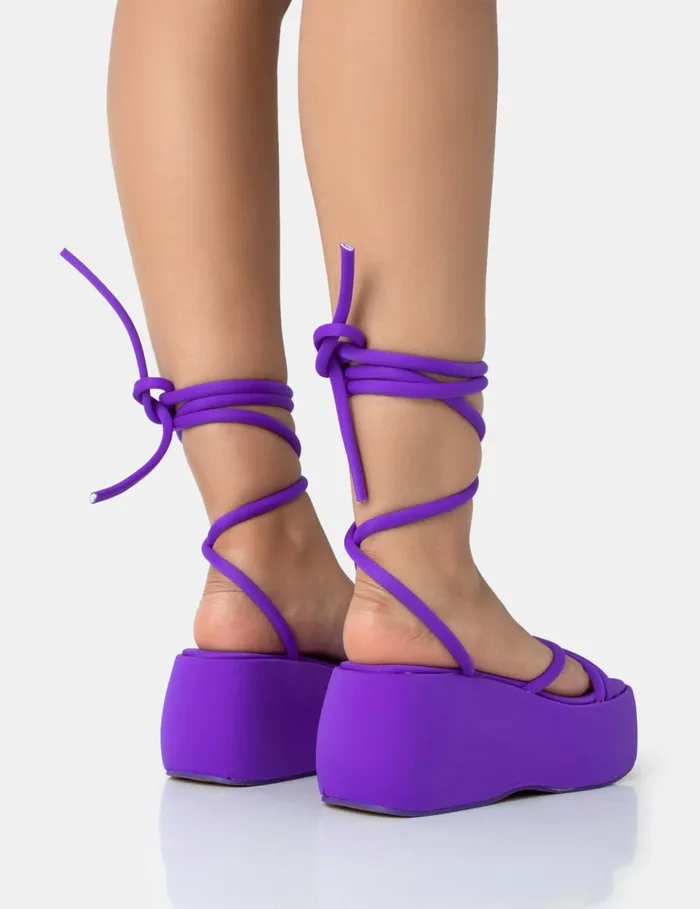 Women Full Moon Purple Chunky Platform Sandals Purple Public Desire Holiday