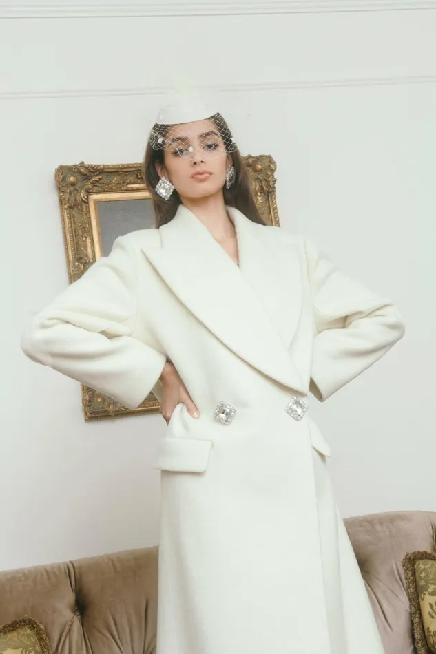 Women Gabriella Coat In White Nana Jacqueline Outerwear
