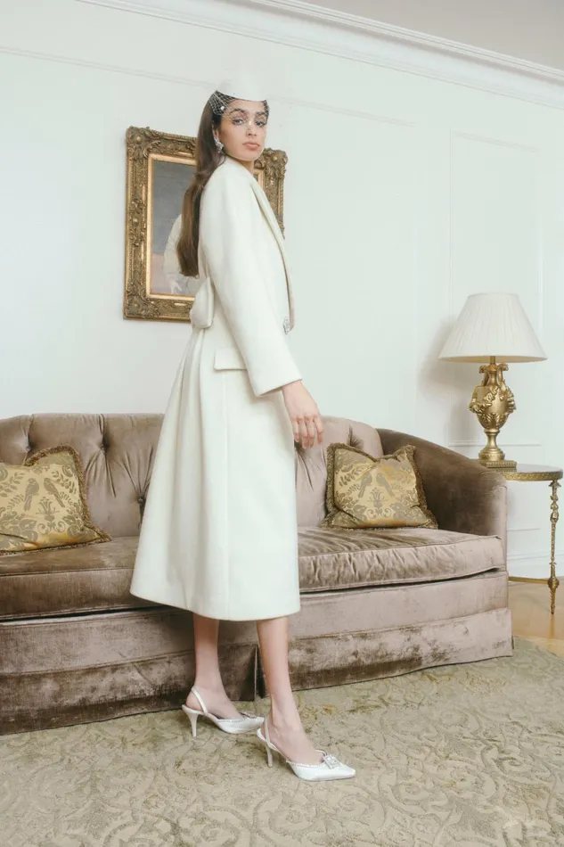 Women Gabriella Coat In White Nana Jacqueline Outerwear