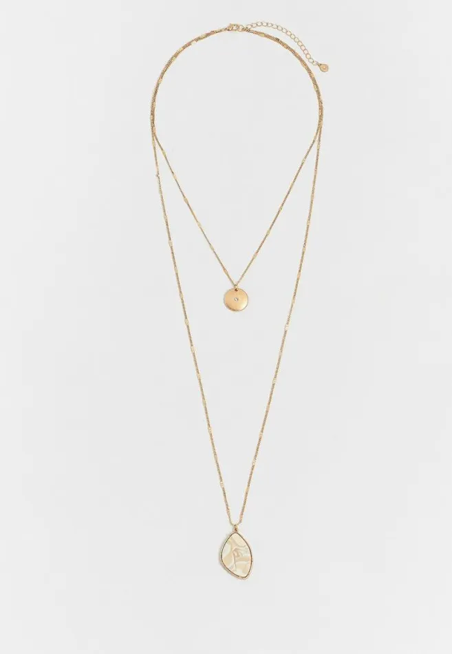 Women Gold Double Row Pendant Necklace Maurices Jewelry