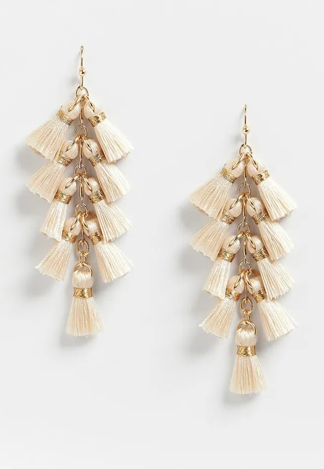 Women Gold Fringe Drop Earrings Maurices Jewelry