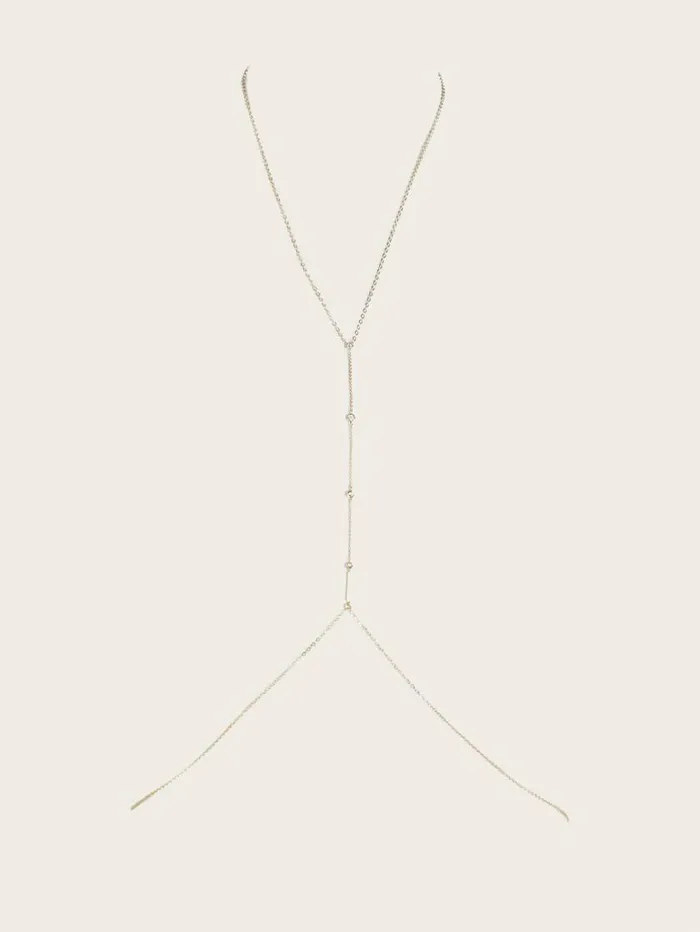 Women GoldTone Body Chain Silvergold Marciano Accessories