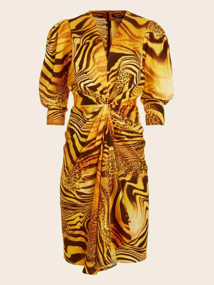 Women Golden Sunset Dress Golden Sunset Print Marciano Dresses Women Golden Sunset Dress Golden Sunset Print Marciano Dresses