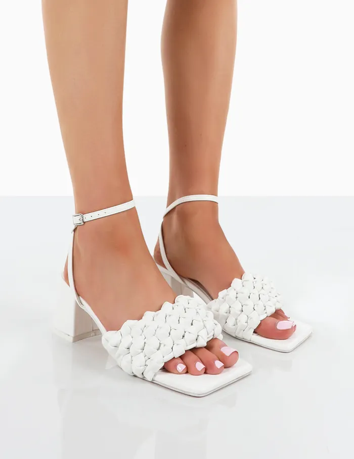 Women Got This White Pu Woven Square Toe Block Mid Heeled Mule Sandals White Public Desire Holiday Women Got This White Pu Woven Square Toe Block Mid Heeled Mule Sandals White Public Desire Holiday
