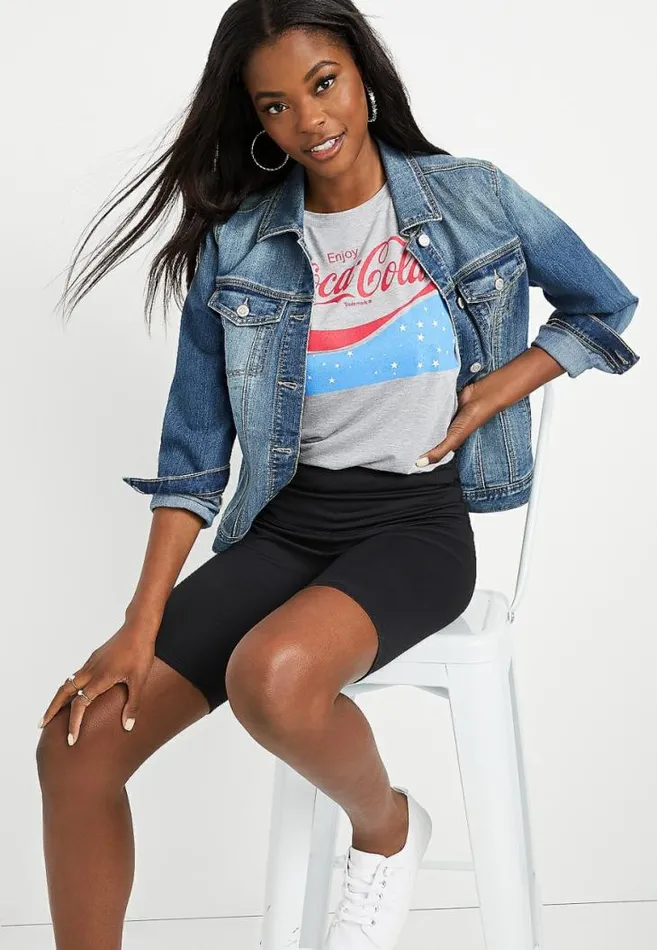 Women Gray Coca Cola Graphic Tee Maurices Tops