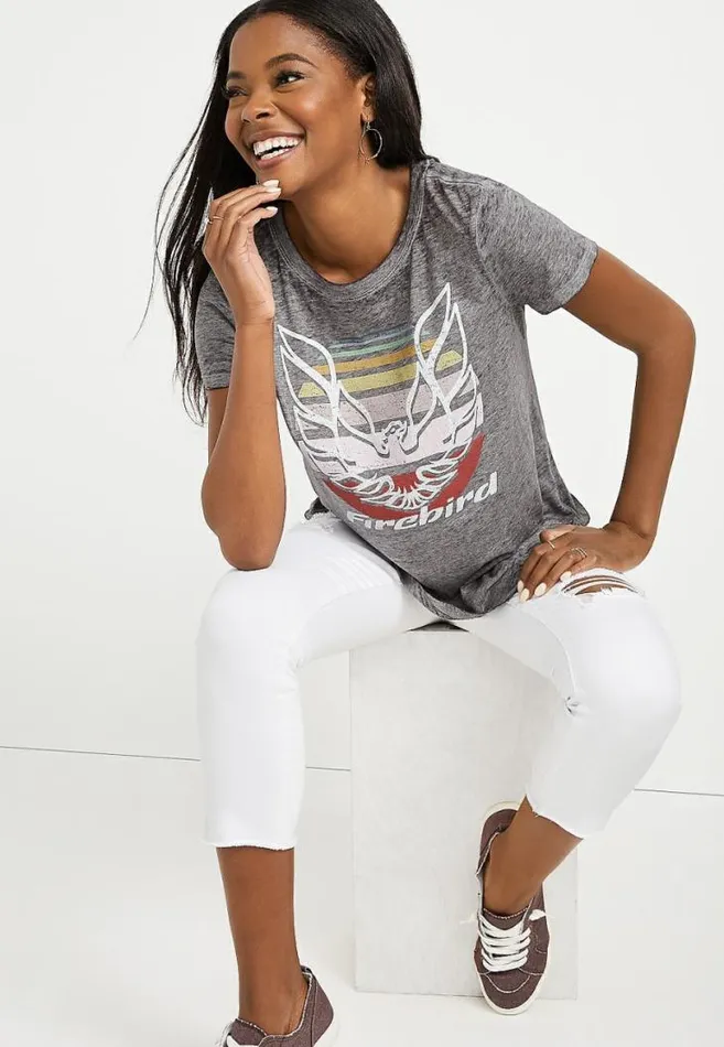 Women Gray Firebird Graphic Tee Maurices Tops