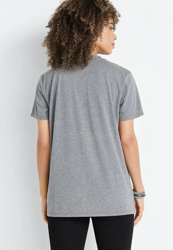Women Gray Joan Jett Oversized Graphic Tee Maurices Tops
