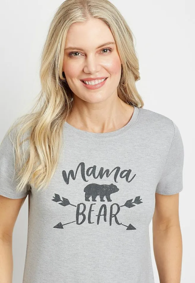 Women Gray Mama Bear Graphic Tee Maurices Tops