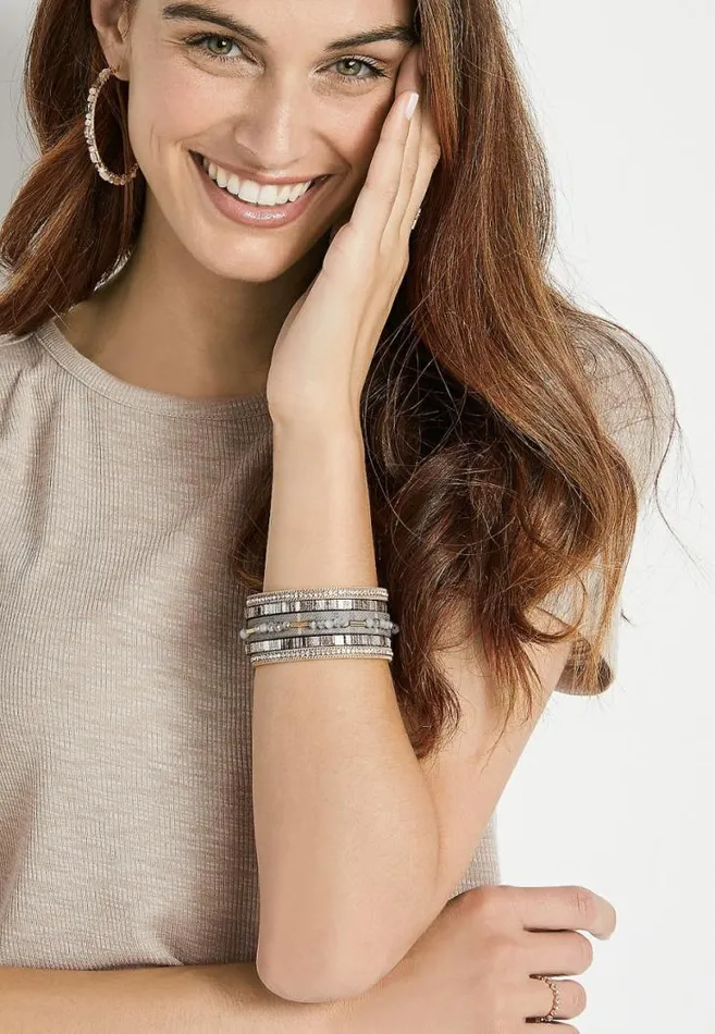 Women Gray Stripe Magnetic Bracelet Maurices Jewelry
