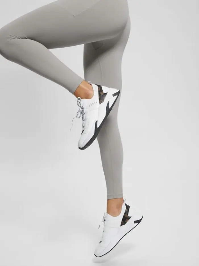 Women GUESS Activewear Geniver Knit And Quattro G Sneakers White
