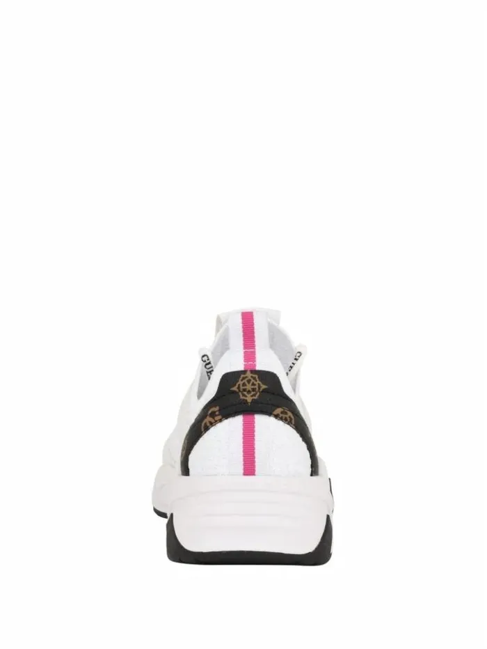 Women GUESS Activewear Geniver Knit And Quattro G Sneakers White