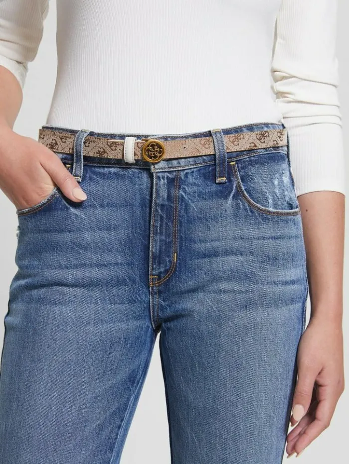 Women GUESS Belts Aviana Skinny Belt Light Sandblast