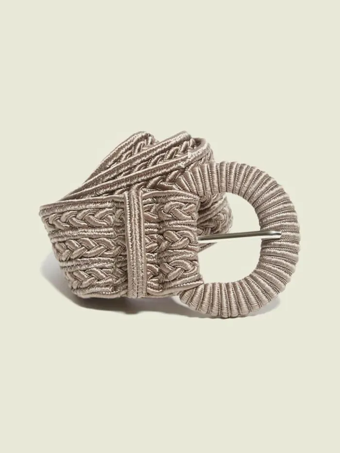 Women GUESS Belts Braided Belt Taupe