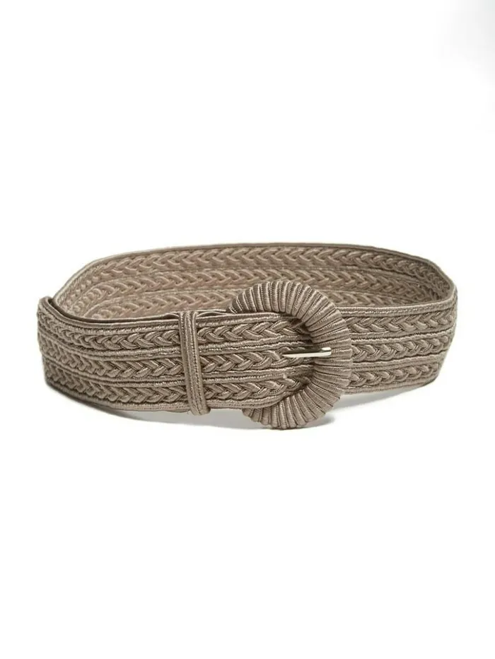 Women GUESS Belts Braided Belt Taupe