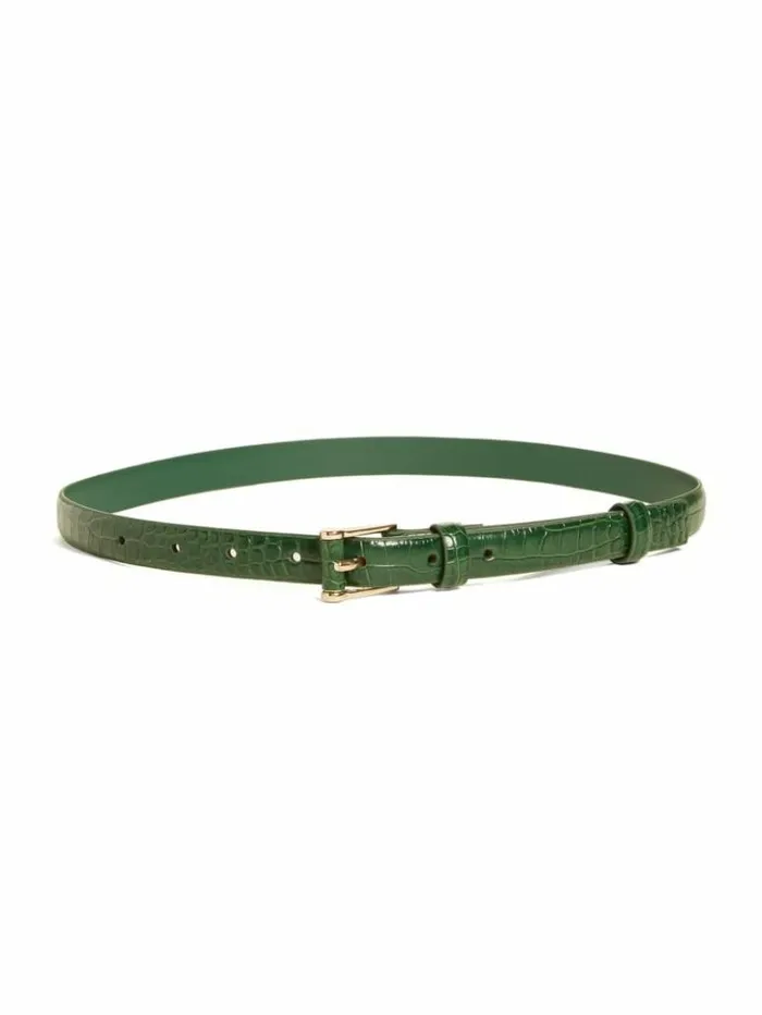 Women GUESS Belts Crocodile Trouser Belt Green
