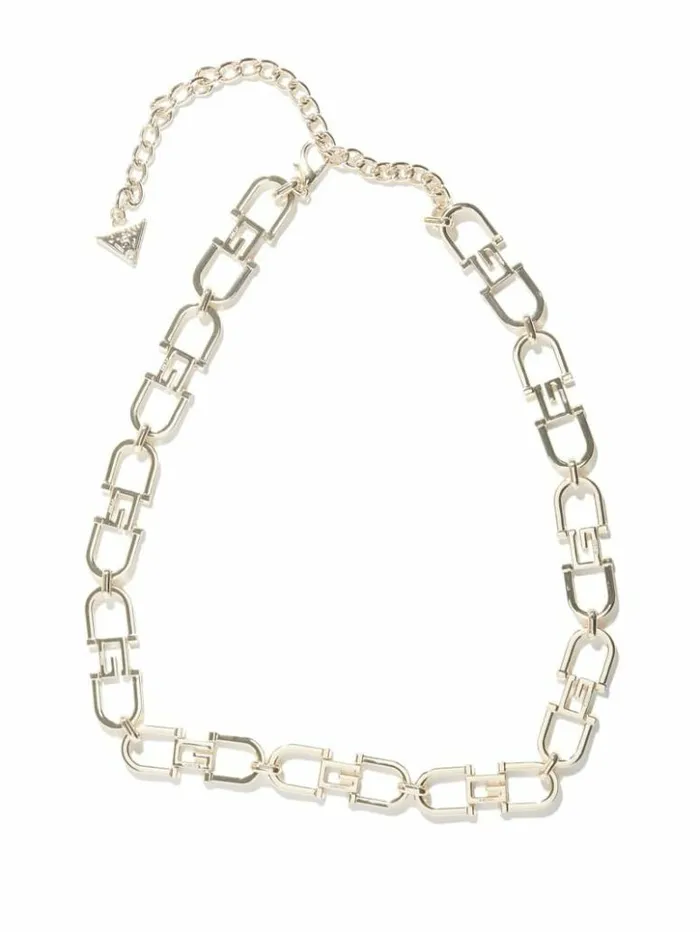 Women GUESS Belts G Logo Chain Belt Pale Shiny Gold