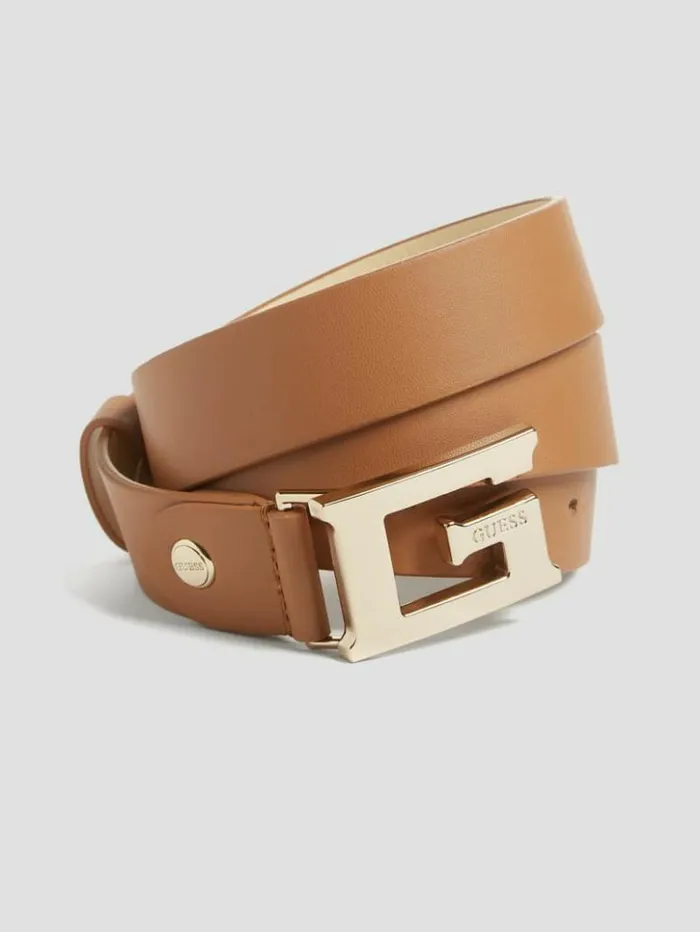 Women GUESS Belts Jess G Logo Belt Cognac