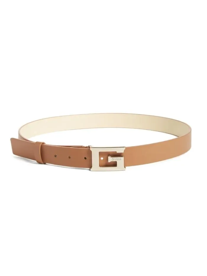 Women GUESS Belts Jess G Logo Belt Cognac