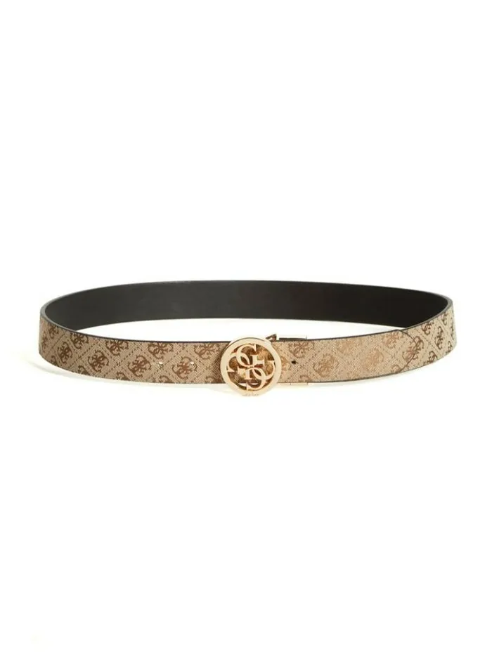 Women GUESS Belts Reversible Jacquard Quattro G Belt Lattebrown