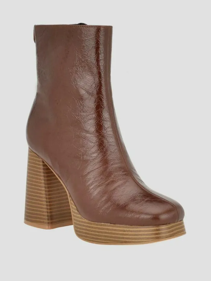 Women GUESS Boots and Booties Danca Platform Booties Medium Brown