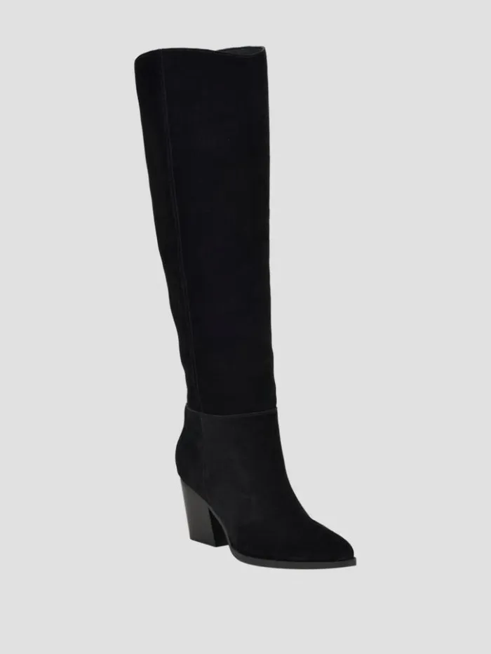 Women GUESS Boots and Booties Dolita Suede KneeHigh Boots Black 001