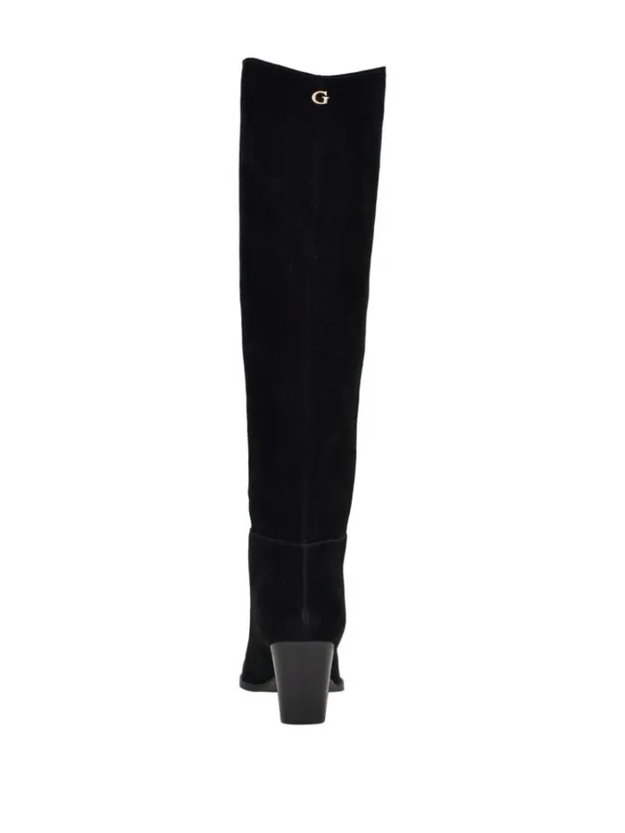 Women GUESS Boots and Booties Dolita Suede KneeHigh Boots Black 001