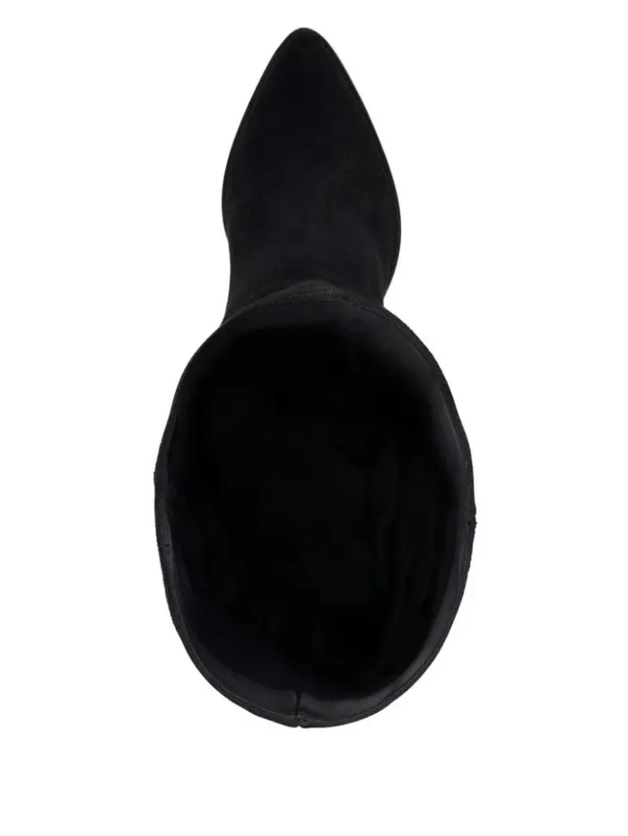 Women GUESS Boots and Booties Dolita Suede KneeHigh Boots Black 001