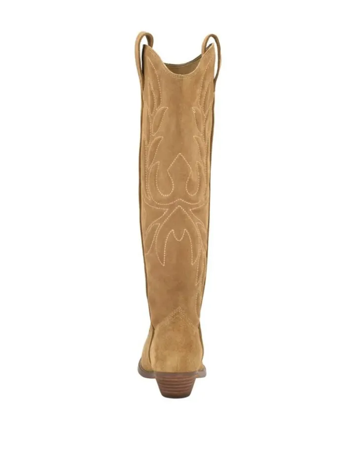 Women GUESS Boots and Booties Ginnifer Knee High Cowboy Boots Medium Brown