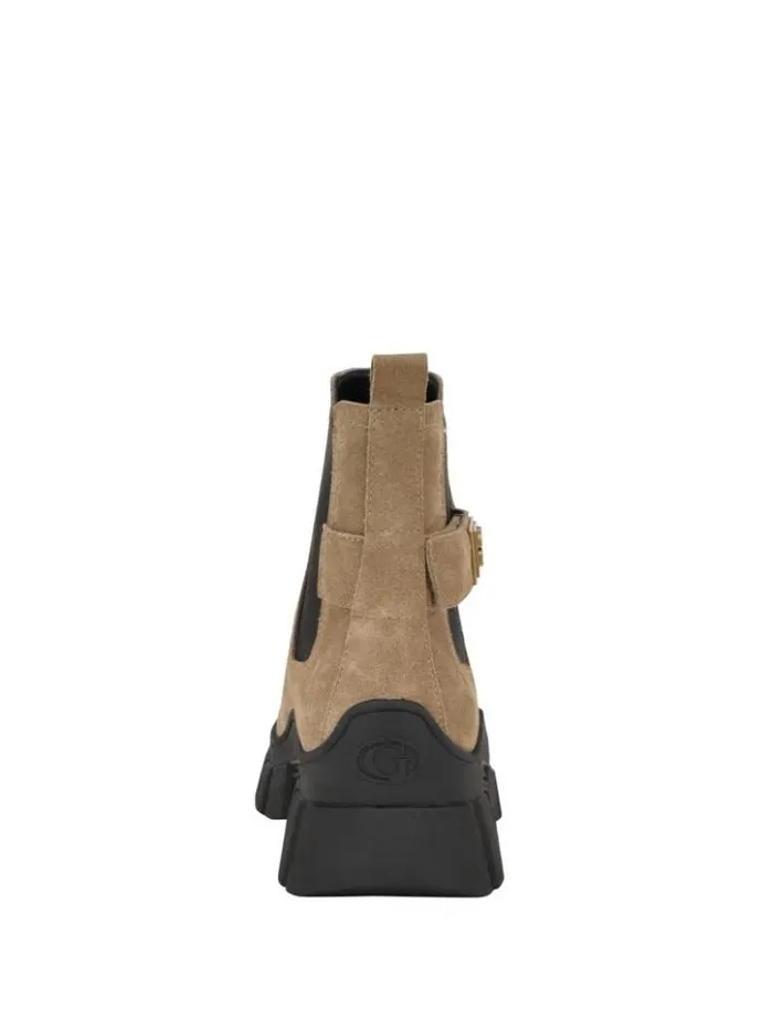 Women GUESS Boots and Booties Hensly Triangle Chelsea Bootie Light Brown
