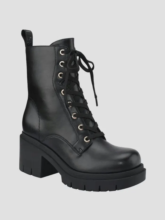 Women GUESS Boots and Booties Juel LaceUp Booties Black 001