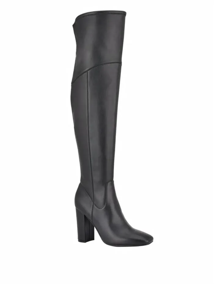 Women GUESS Boots and Booties Mireya OvertheKnee Boots Black Patent
