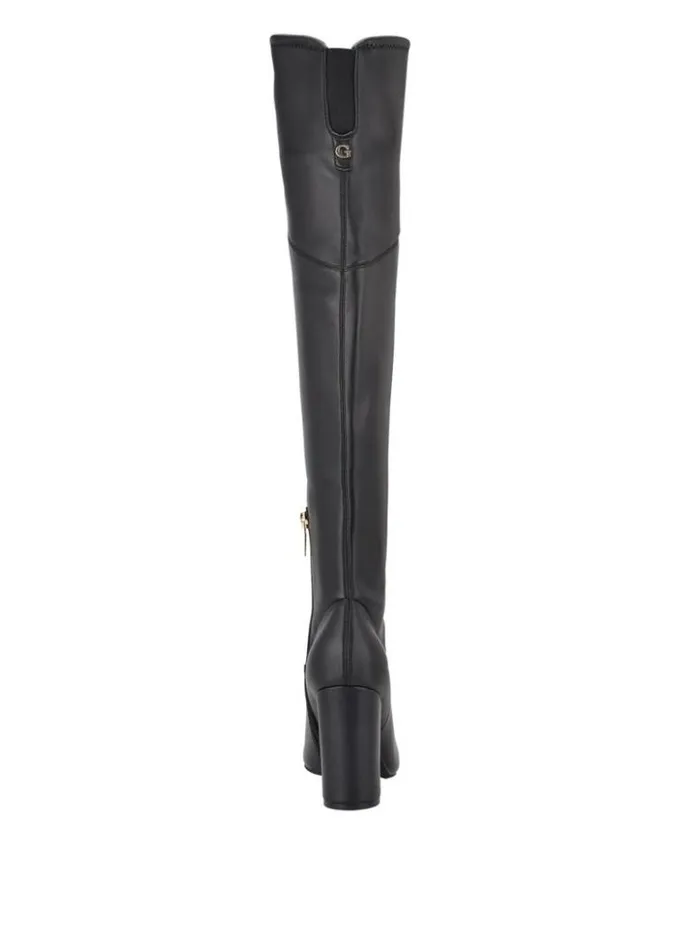 Women GUESS Boots and Booties Mireya OvertheKnee Boots Black Patent