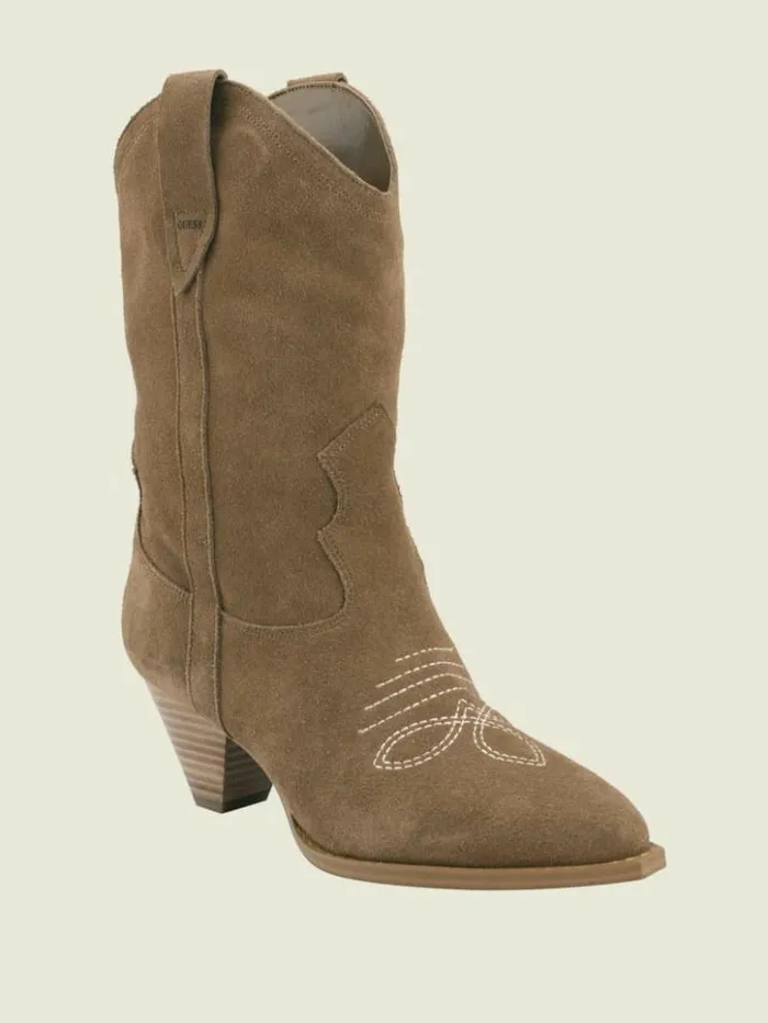 Women GUESS Boots and Booties Odilia Cowboy Boots Medium Brown