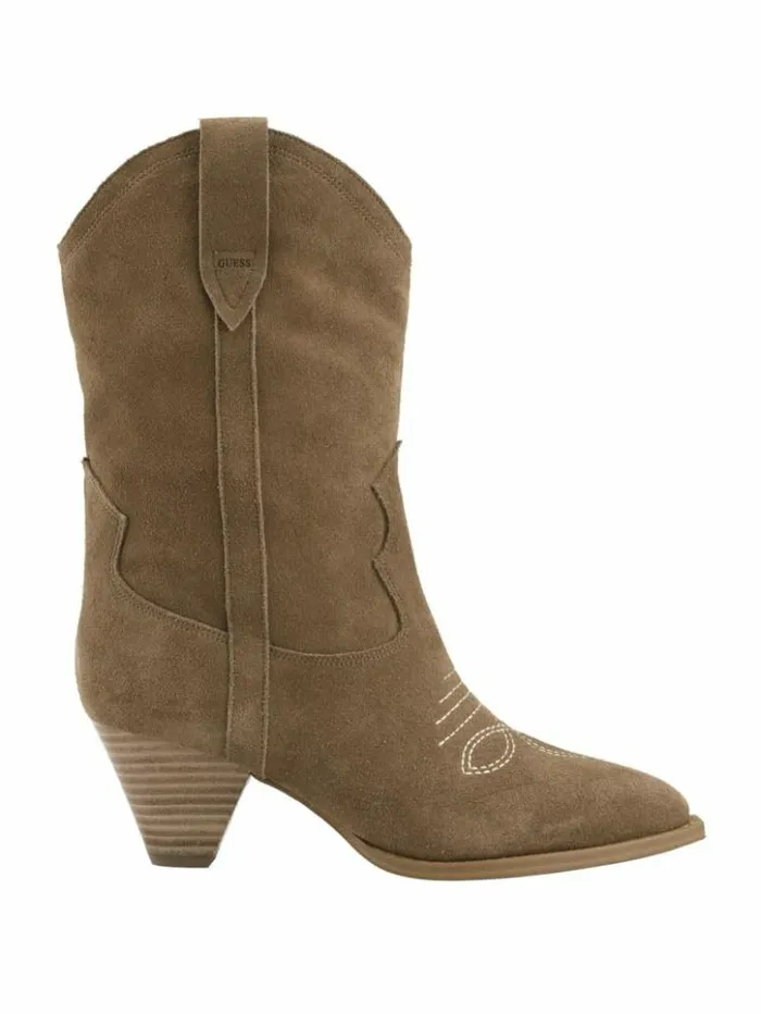 Women GUESS Boots and Booties Odilia Cowboy Boots Medium Brown