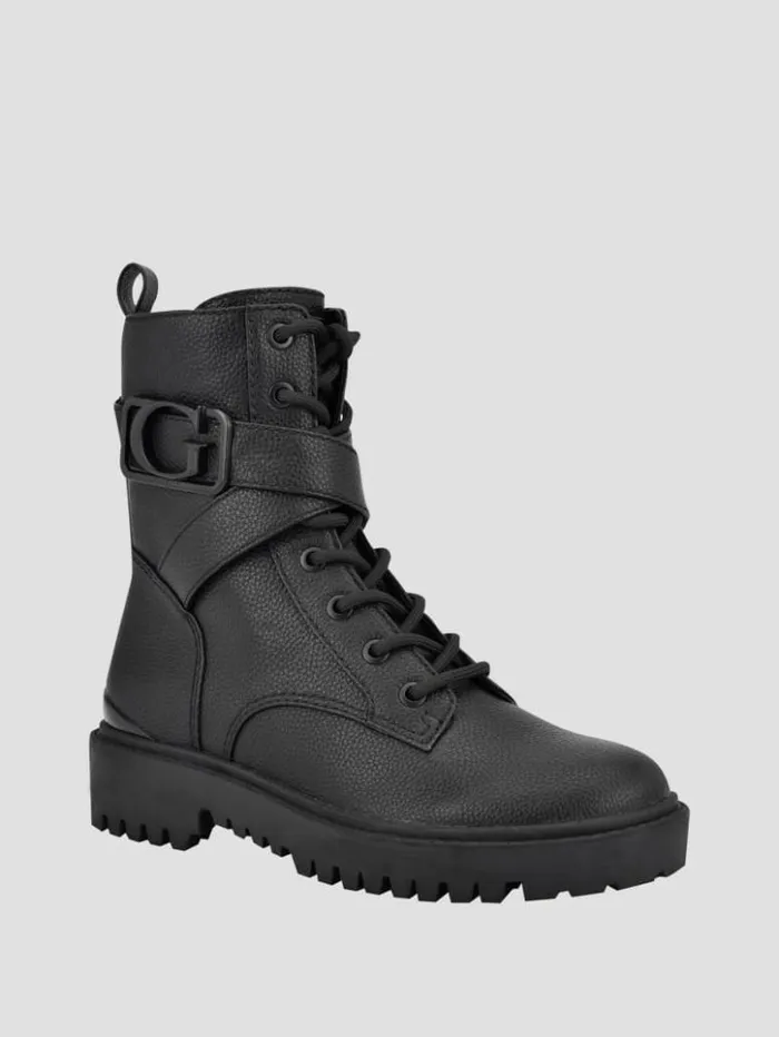 Women GUESS Boots and Booties Orana Combat Booties Black
