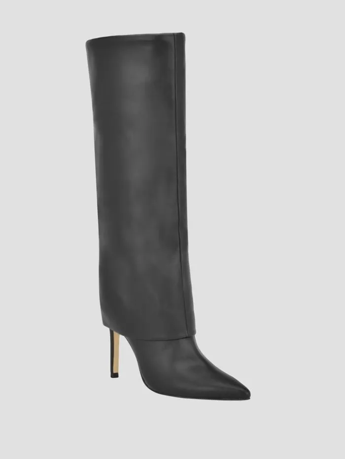 Women GUESS Boots and Booties Sabola FoldOver KneeHigh Boots Black 002