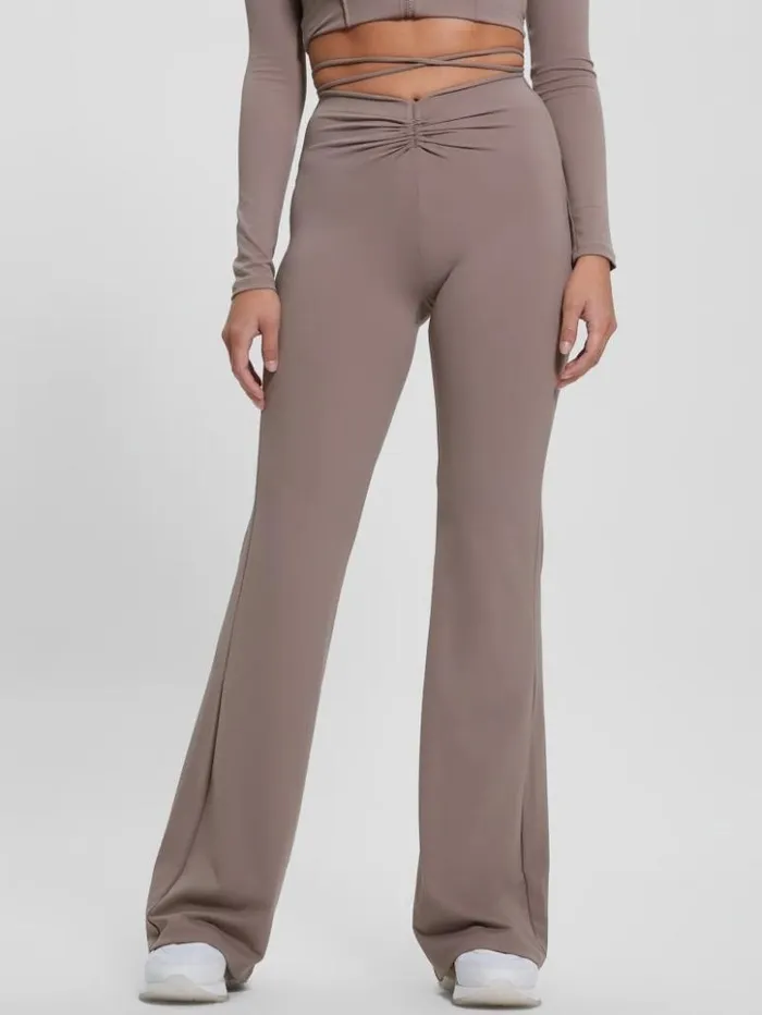 Women GUESS Bottoms Aleta Flared Leggings Soft Mink