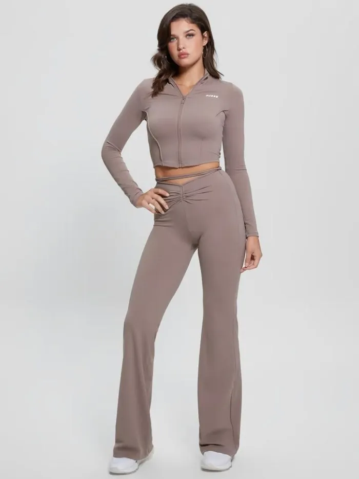 Women GUESS Bottoms Aleta Flared Leggings Soft Mink