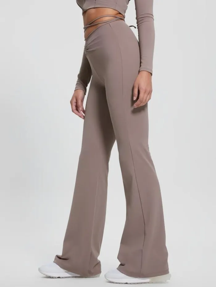 Women GUESS Bottoms Aleta Flared Leggings Soft Mink