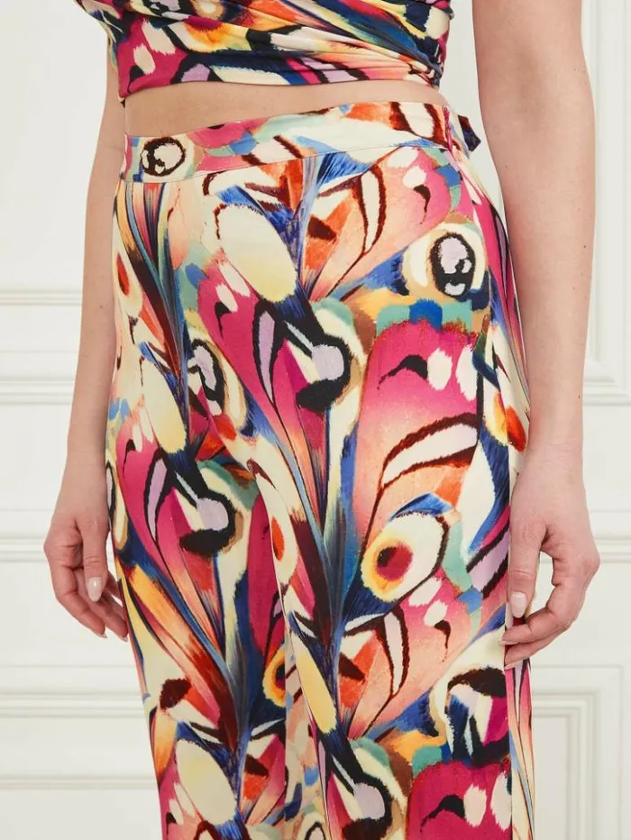 Women GUESS Bottoms Anise Flared Pant Wonderland Print