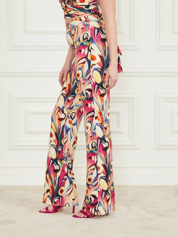 Women GUESS Bottoms Anise Flared Pant Wonderland Print