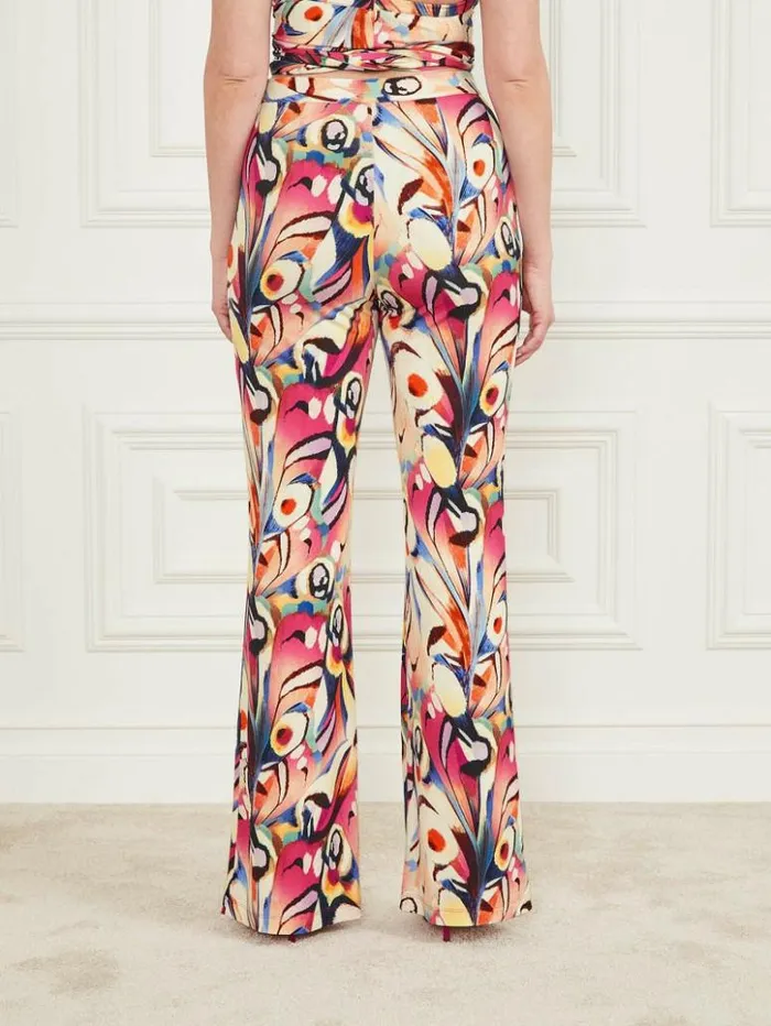 Women GUESS Bottoms Anise Flared Pant Wonderland Print