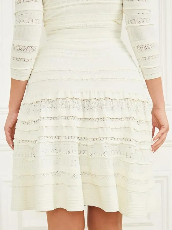 Women GUESS Bottoms Bethany Sweater Skirt Pale Pearl