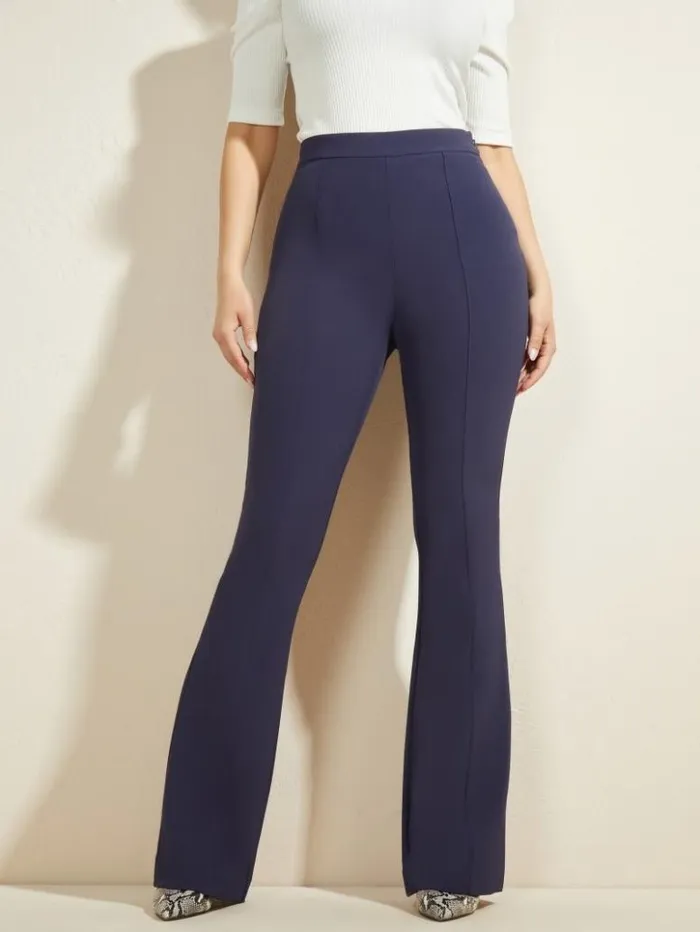 Women GUESS Bottoms Chloe Flared Pant Nocturnal Navy