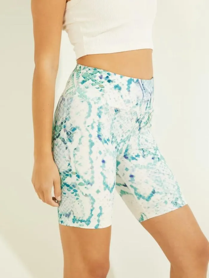 Women GUESS Bottoms Collyn Python Active Biker Shorts Modern Python Emerald Com Women GUESS Bottoms Collyn Python Active Biker Shorts Modern Python Emerald Com