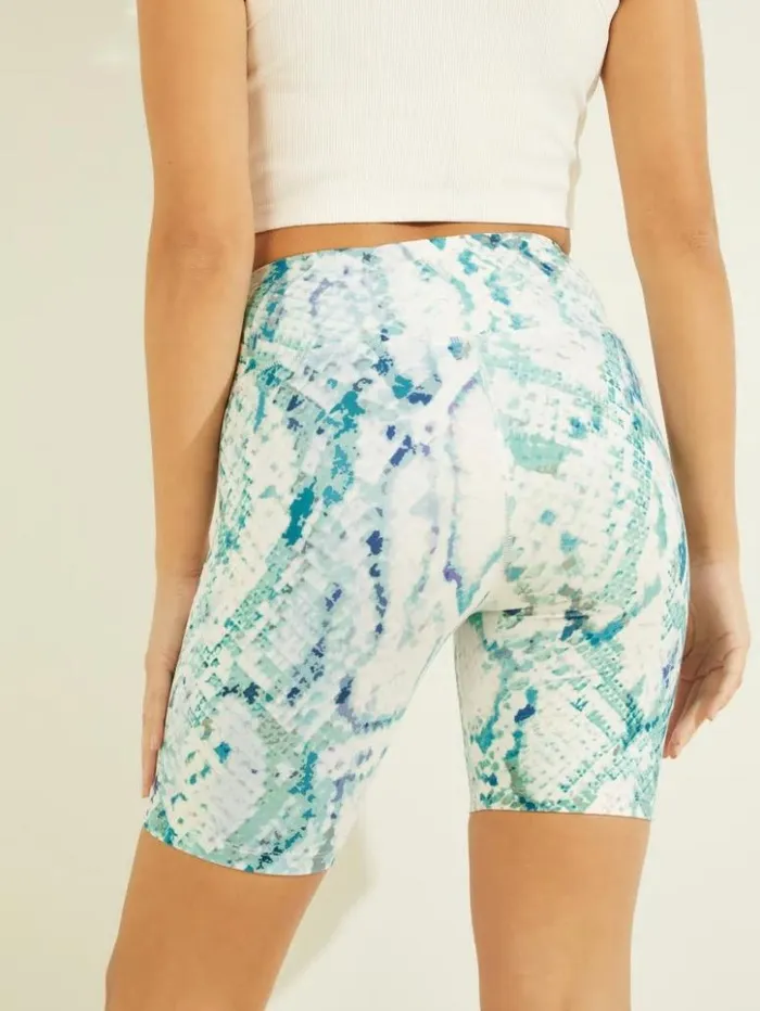 Women GUESS Bottoms Collyn Python Active Biker Shorts Modern Python Emerald Com Women GUESS Bottoms Collyn Python Active Biker Shorts Modern Python Emerald Com